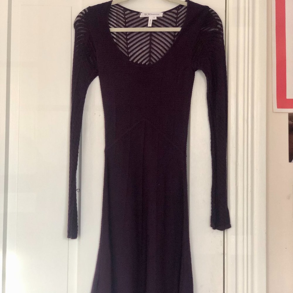 BCBGeneration Purple Knit Mini Sweater Dress (Size S)